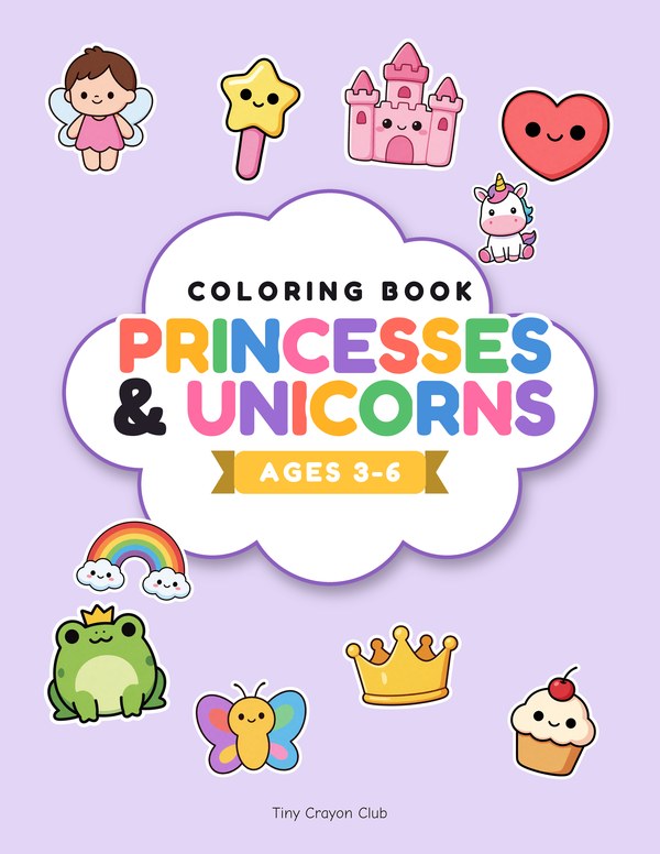 Cover of Princesses & Unicorns coloring book